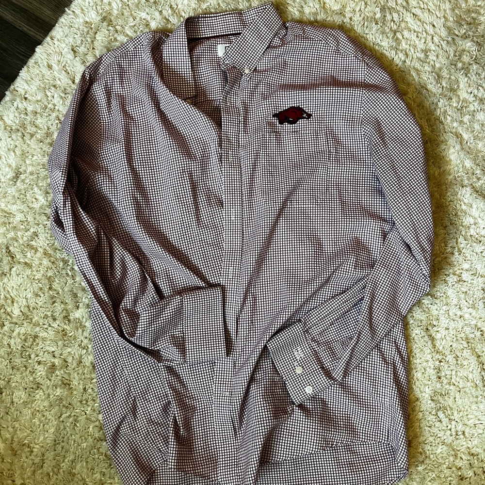 Cutter & Buck Arkansas razorback button down